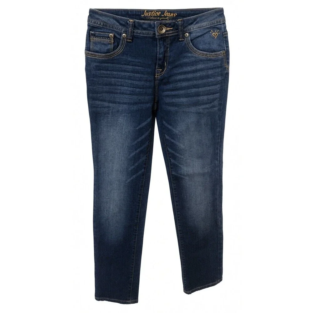 Justice Simply Low Girls Straight Leg Jeans Size 12 Regular EUC